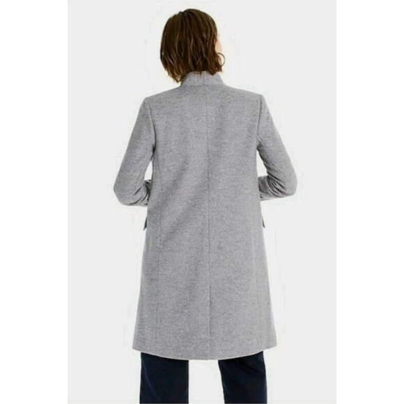 J. Crew Collection Womens Long Wool Cashmere Coat sz 4 Gray Open Front J6145 - Picture 4 of 14